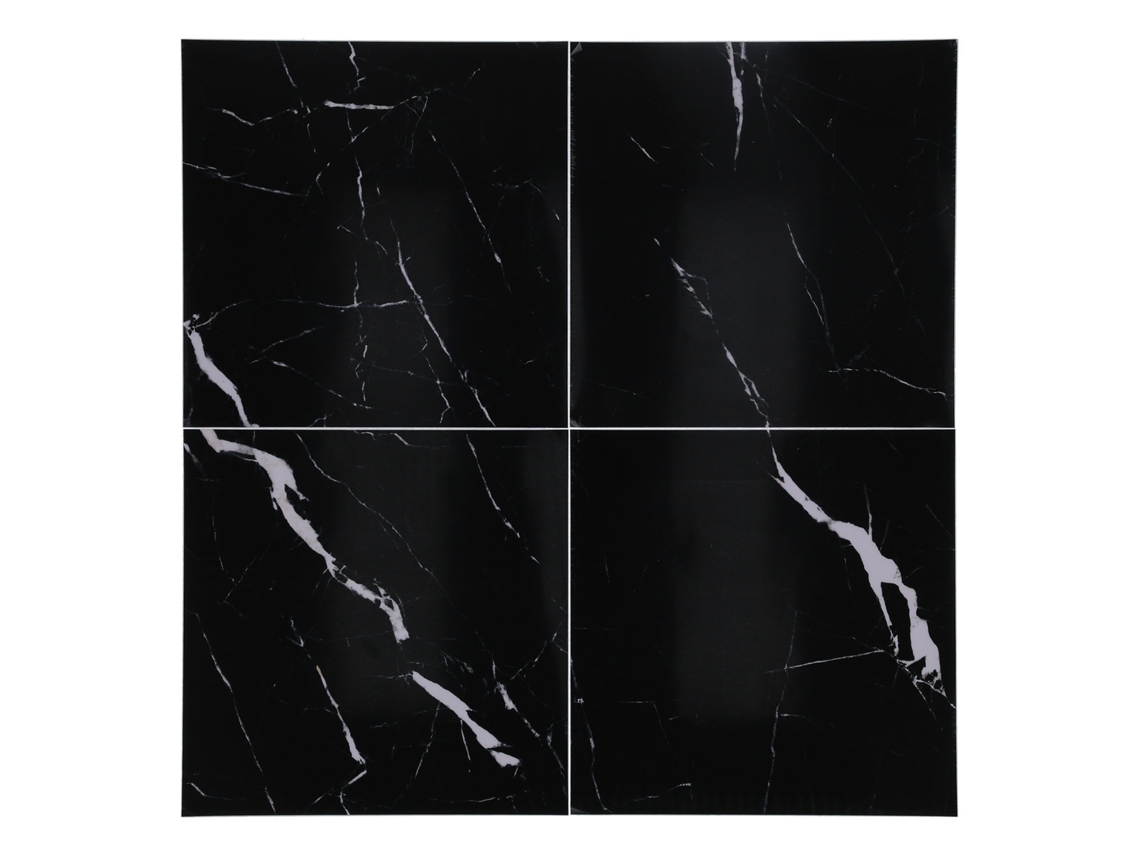 4pcs Adesivo De Pavimento Pvc Grosso À Prova Dágua Autoadesivo Para Cozinha Banheiro (30x30cm Dlsf01 Preto)