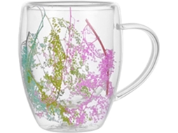 Caneca De Café De Vidro Térmico, Canecas Estéticas Com Flores De 35cl.