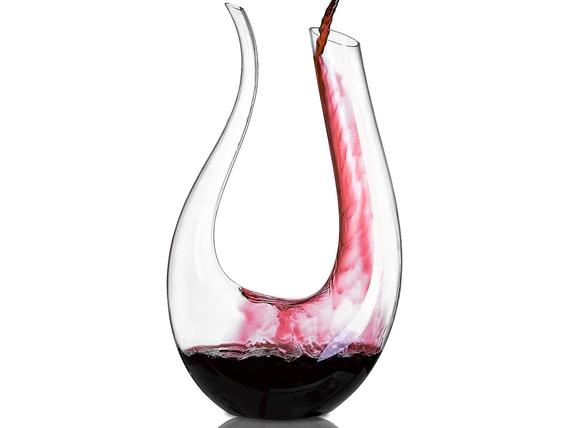 Decantador de Vinho em Cristal U 1,5L, Sem Chumbo, para Vinho Tinto, Garrafa Aerada