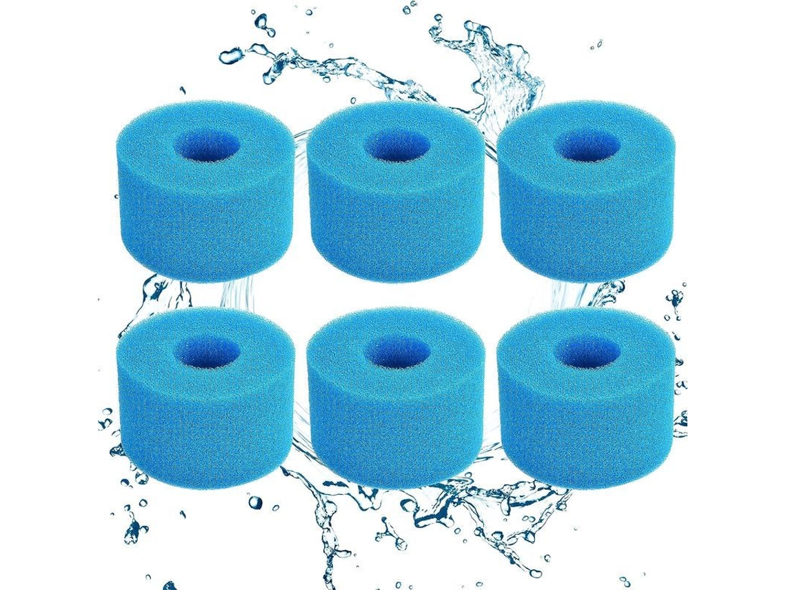 6 peças de espuma de filtro, cartucho de espuma filtrante, lavável e reutilizável, tipo S1