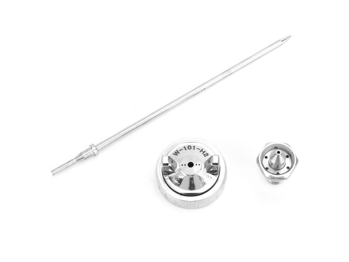3 Peças Acessório Bico Agulha Aircap Aço Inoxidável Para Pistola De Pintura Neumática W-101 (1.0mm)