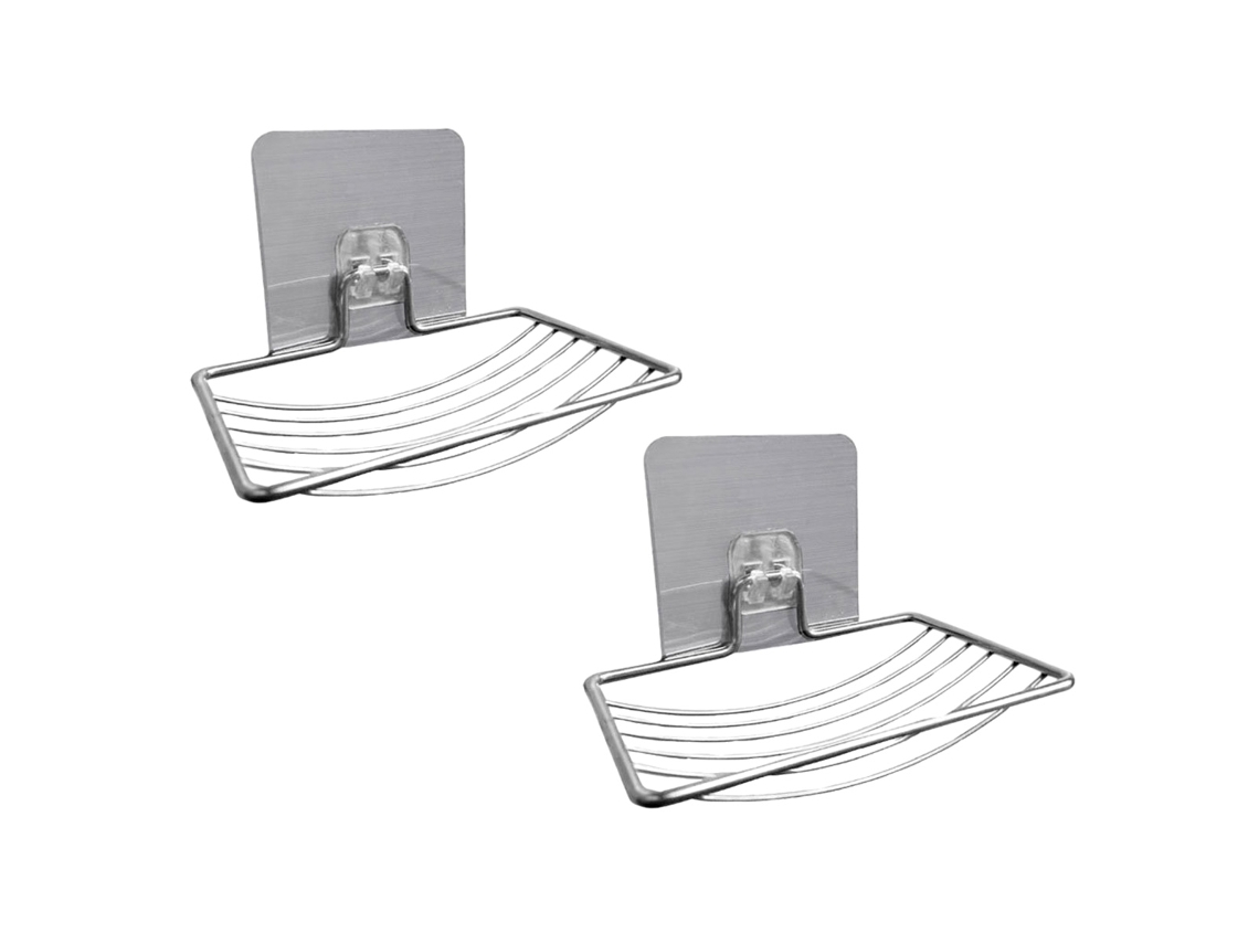 Conjunto de 2 Suportes de Sabão Sem Perfuração Aço Inoxidável Montagem na Parede NEVEANCE
