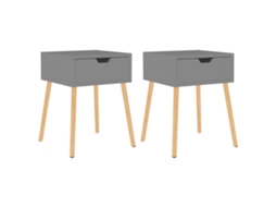 Bedside Cabinet, Bedside Cabinets Vidaxl Cinzeto Madeira Processada (n/a)