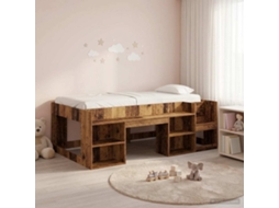 Vidaxl Estrutura De Cama Infantil Com Armazenamento Madeira Antiga