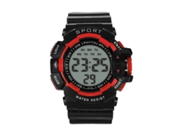 Reloj Deportivo Electrónico Para Hombres Con Espejo De Cristal Y Pantalla Digital (rojo)