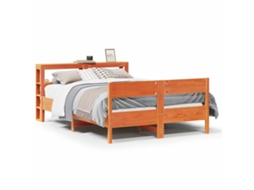Bed Frame, Bed Frames Vidaxl Marrom Madeira De Pinho (140 X 190 Cm)