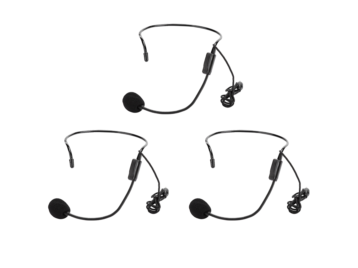 Aetheria 3pcs Microfone de Cabeça com Fio 3.5mm Plug Anti ruído Unidirecional para Guia de Compras