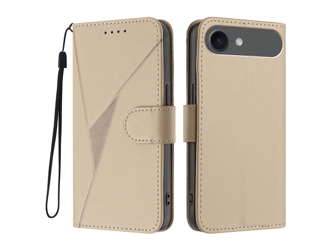 Capa De Couro Com Estampa Triangular E Cordão Para Iphone 17 Air