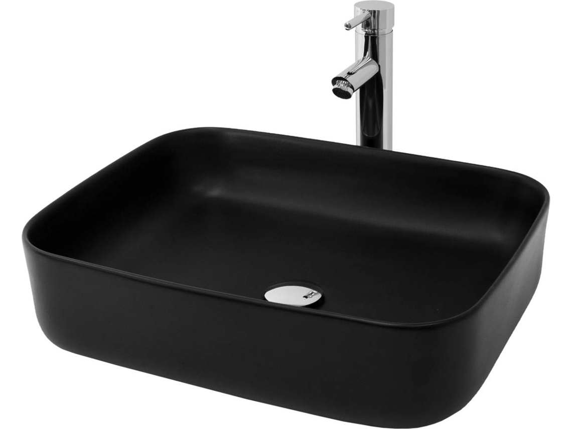 Lavatório MLDESIGN Retangular Cerâmica (Preto 51 x 40 x 13.5 cm