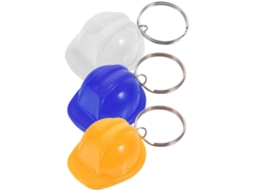 Conjunto De Chaveiro Com 3 Acessórios Práticos, Capacete De Segurança Em Liga De Zinco