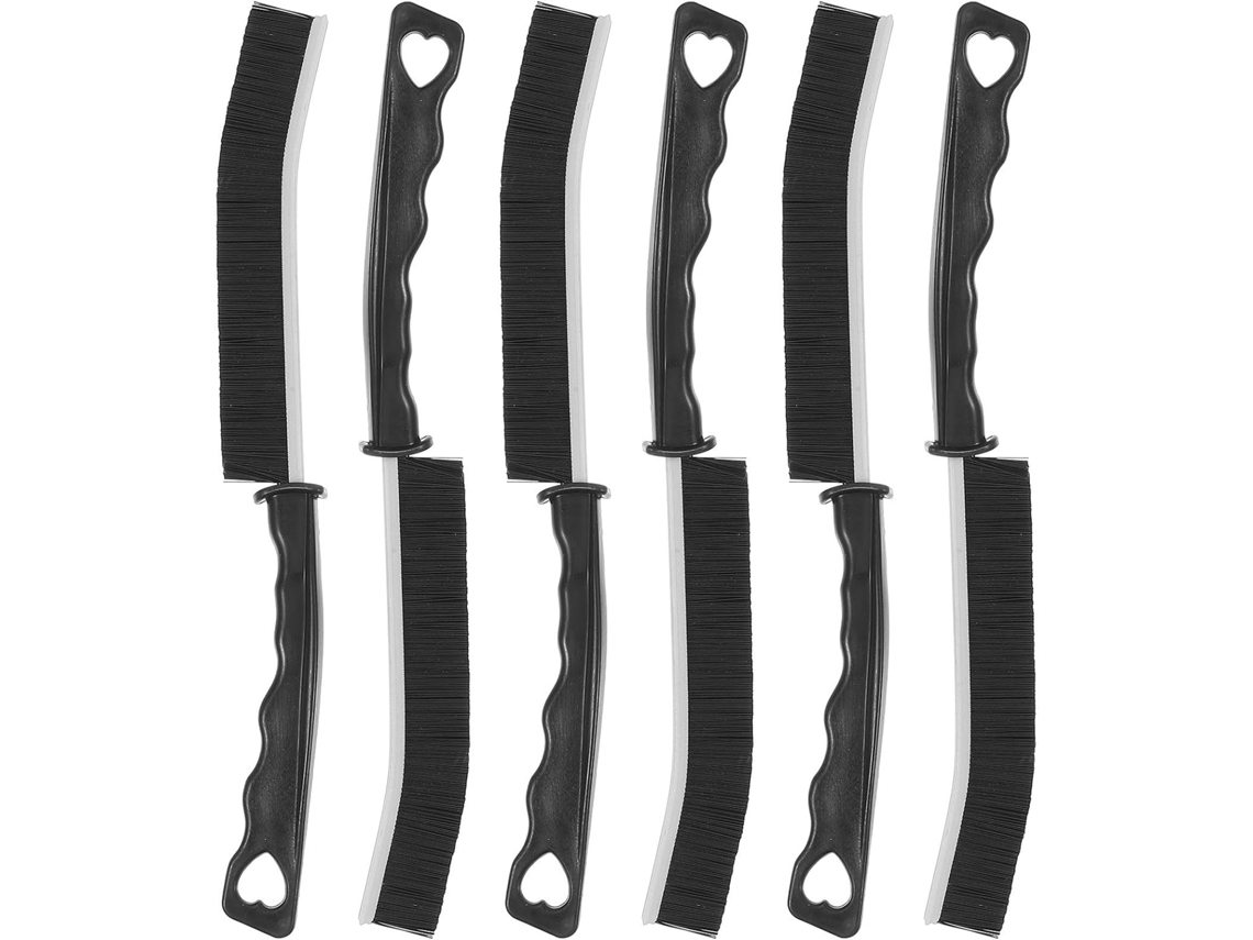Conjunto De 6 Escovas Plástico Pretas Para Limpeza Frestas E Trilhos Janelas, Ideais Para Cozinha, Banheiro, Fritadeira