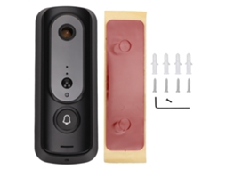 Campainha de Vídeo Sem Fio Tuya App Wifi com Sensor de Presença, Monitoramento em Tempo Real e Câmera, Preta. Brilvibera wer