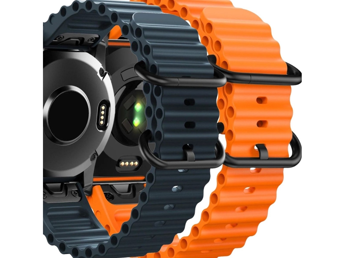 Pacote com 2 pulseiras ORYSIN Ocean Waves para Garmin Descent G1