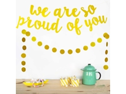 Banner de Formatura Inoomp com Glitter, Feito de Papel e Barbante Dourado, 16x15cm. Decoração Criativa para Festas de CHABERLU