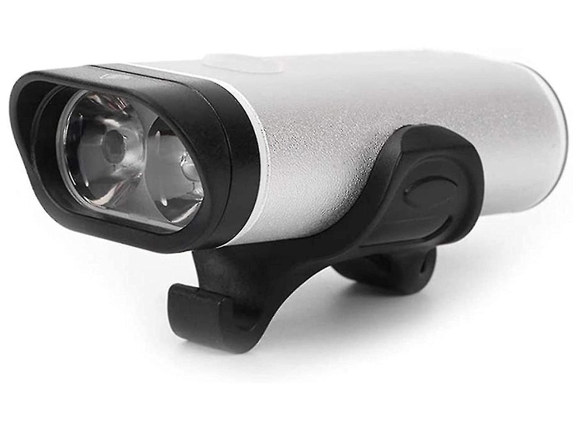 Conjunto Luz Bicicleta 4modos Usb Recarregavel Branco Yizhood
