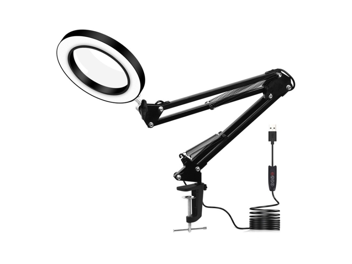 Lurelia Luminária Com Lupa 5x, Led, 10 Níveis De Brilho, Recarregável Usb, Dobrável, Com Clipe, 2 Polegadas Para Leitura E Trabalhos De Precisão