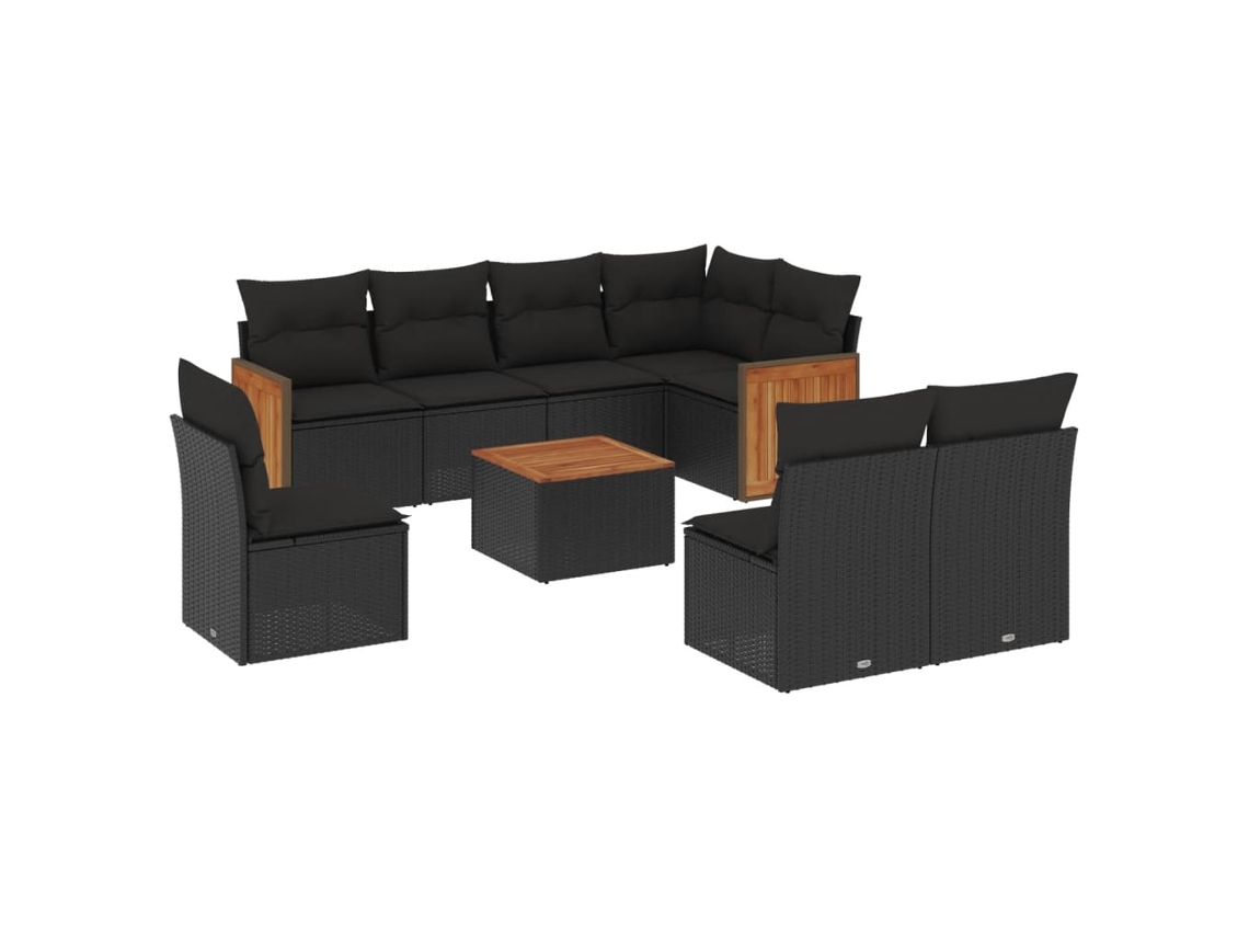 Garden Sofa Set, Garden Sofa Sets Vidaxl Preto Rattan / Vime (n/a)