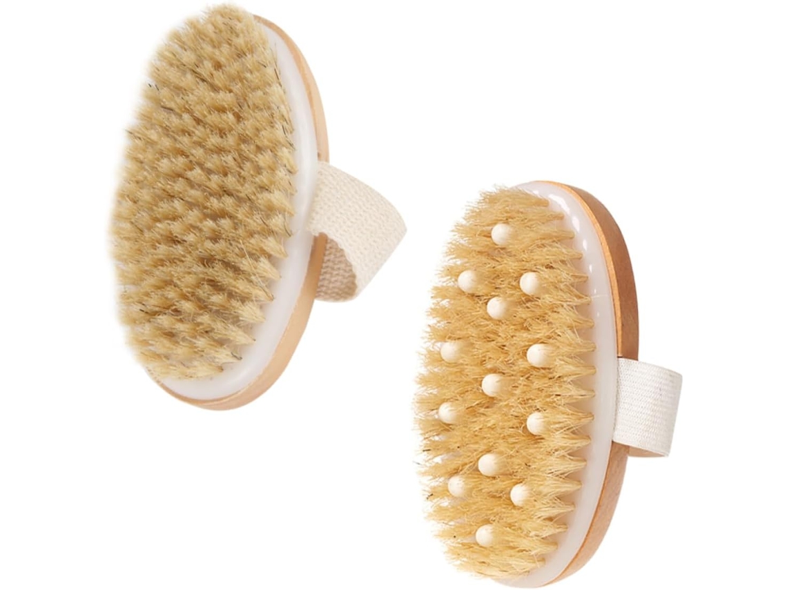 Conjunto De 2 Escovas Massagem Para Adultos Iplusmile, Escova De Limpeza Corporal Profunda, Madeira Natural Para Banho E