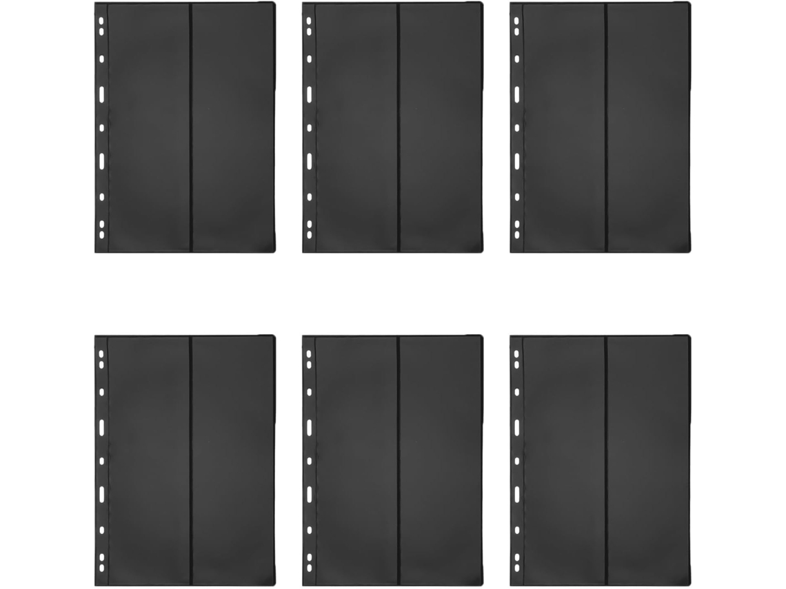 Diyeah Pochettes De Rangement Pour Timbres 10 Pcs Noir Recto - Verso 2 Rangées Feuilles Mobiles