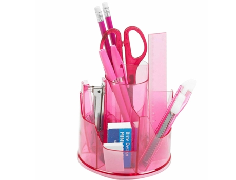 Organizador De Mesa Com 13 Materiais Essenciais Rosa Topwrite