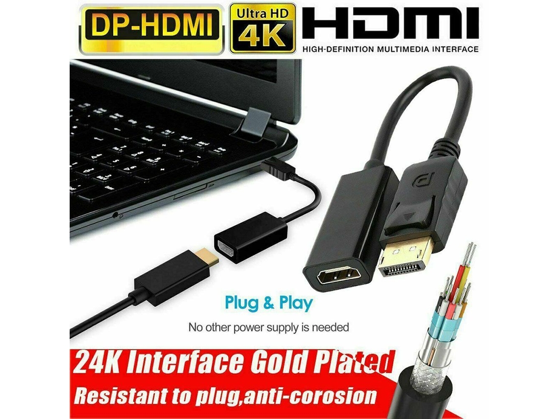 Cabo Adaptador Displayport Dp para Hdmi Fêmea Branco AQUAFORGE