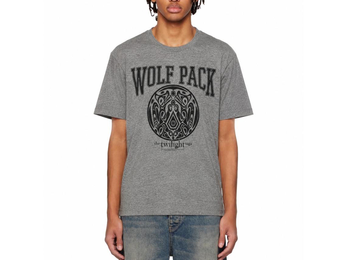 Rockinstone Twilight Movie Wolf Pack Varsity Solid Graphite Adult T-shirt Size:s