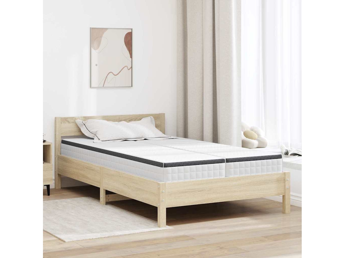 Vidaxl Colchão 2 Unid. Médio Macio 60 X 200 Cm Branco E Cinza