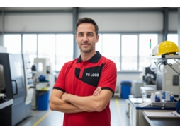 Polo De Manga Curta Pw2 – Construção Premium Para Conforto Vermelho E Preto / Gg