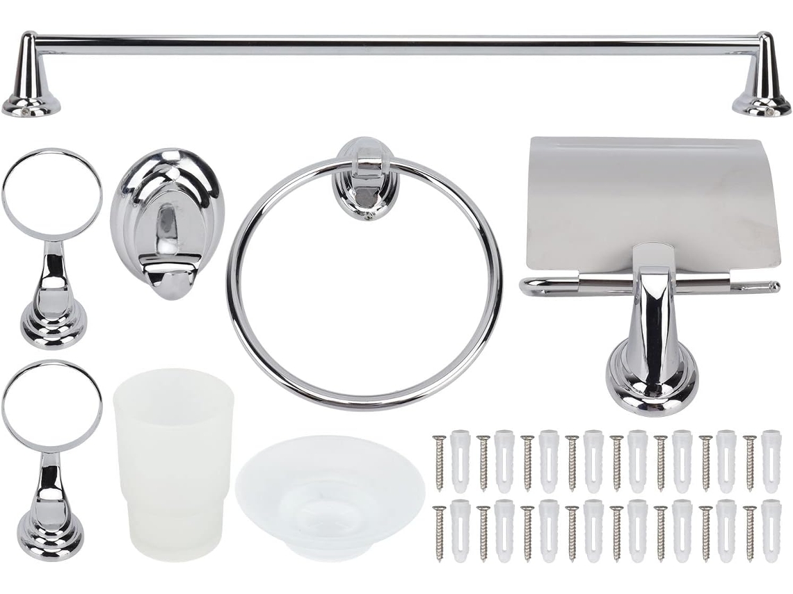 Conjunto De Suporte Para Banheiro, Kit Com Gancho Para Papel Higiênico, Suporte Para Toalhas Em Aço Inoxidável, Para