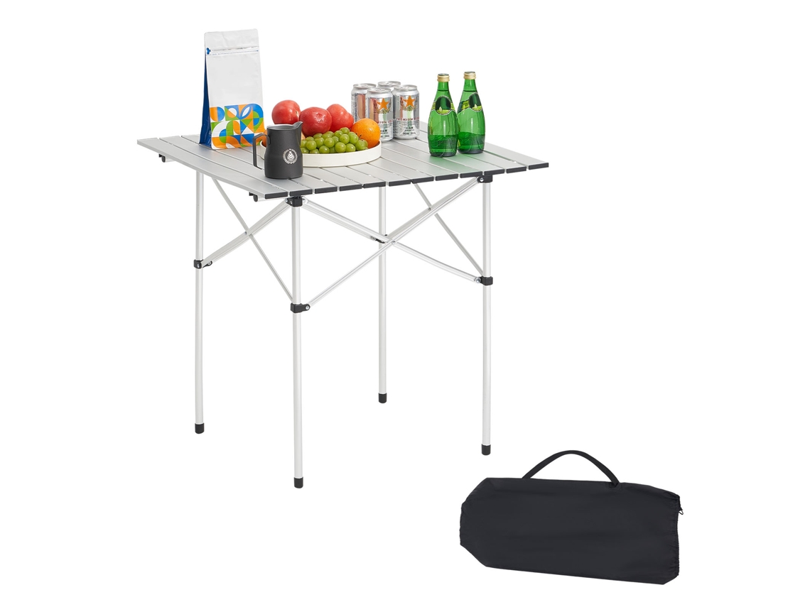 Mesa de acampamento dobrável portátil de alumínio Vevor (700 mm), prata