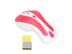 Ratón inalámbrico de 2,4 GHz con receptor USB, 1600 DPI, compatible con Windows/Android/OS X, blanco/rojo | S/MARCA