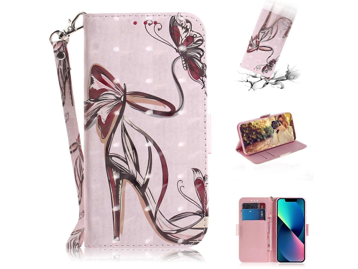 Capa De Couro Flip Horizontal Colorida 3d Para Iphone 14
