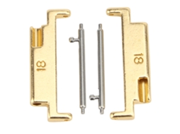 Adaptador Pulseira Relógio Metal Aço Inoxidável 18 22mm Ouro 1 Par