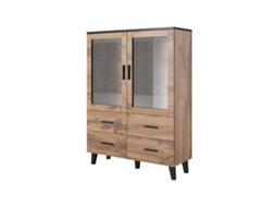 Vitrina Cama Lotta 2d4d Wotan Oak Mat Preto Cama Meble