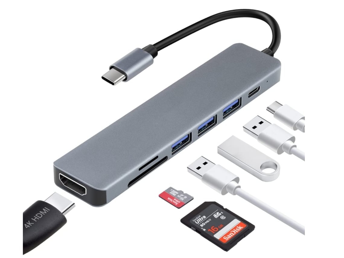 Adaptador Hub Usb C 7 em 1 Hdmi0117-Y20 Preto
