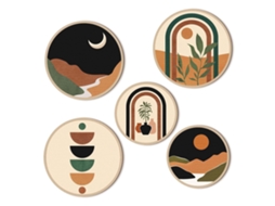 Decoração de Parede Circular Estilo Boêmio 5 Peças