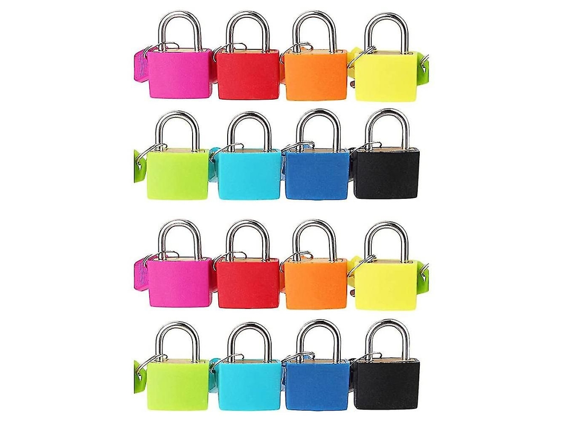 Conjunto De 16 Cadeados Pequenos Com Chaves Para Malas, Mochilas E Armários