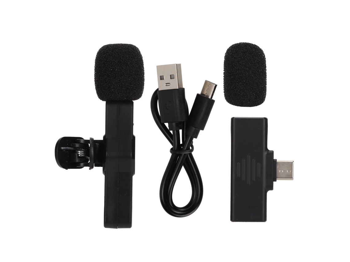 Microfone Sem Fio Lavalier LAXISCREED Plug And Play Recarregável