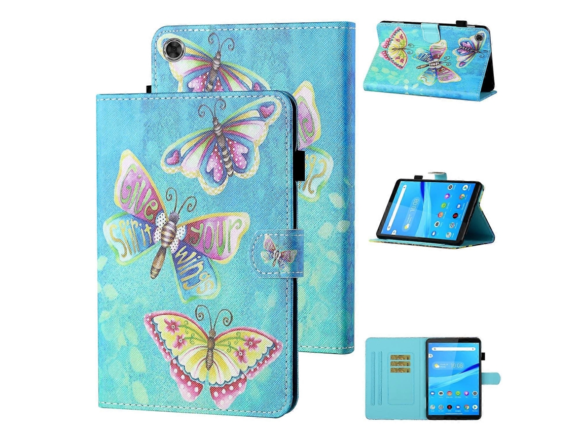 Capa De Couro Inteligente Para Tablet Lenovo Tab M10 De 3ª Geração Com Desenho Colorido E Costura.