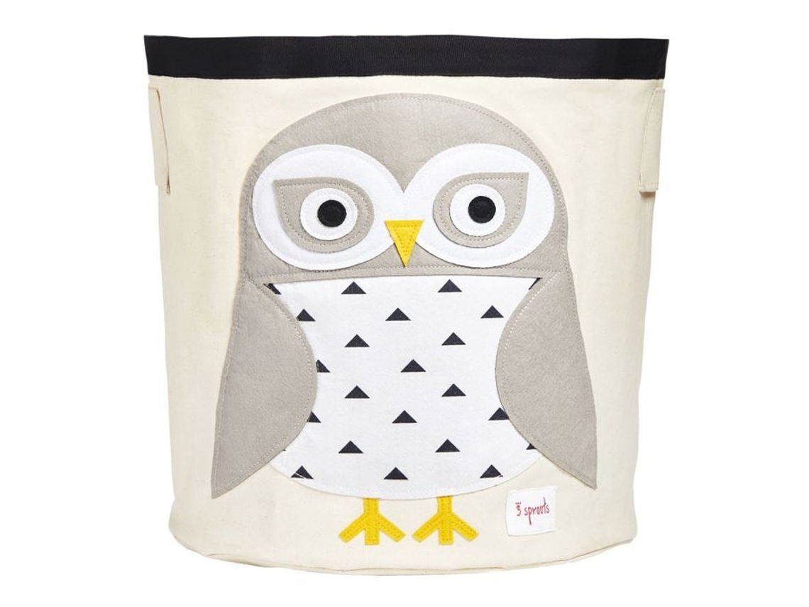 Bolsa De Brinquedo De Coruja Cinza