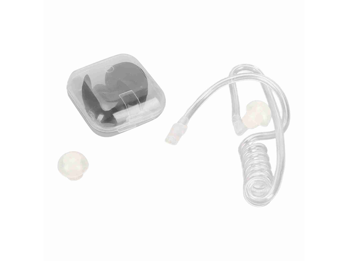 Tubo Mali Acústico Enrolado Universal com Plugues de Silicone para Fones de Ouvido de Rádio, Bidirecional