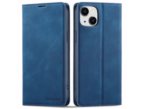 Capa Para Iphone 15 Forwenw Pele Sintética Anti-riscos Azul