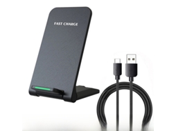 Carregador Sem Fio (preto Com Fio) De 30 W Com Suporte Dobrável E Indicador De Carregamento Compatível Com Carregamento Rápido.
