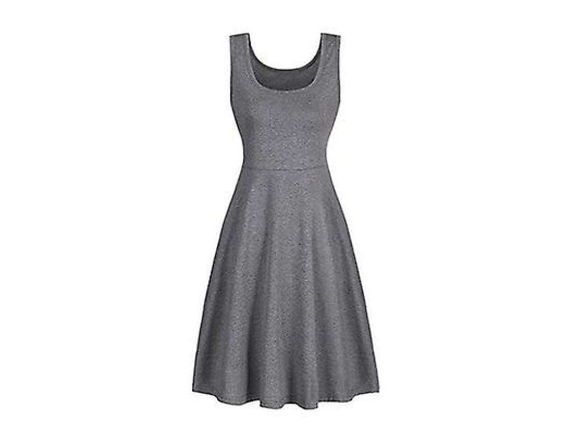 VESTIDO Fasst de Verão Mulher, Sem Mangas, Cuello Quadrado, Cintura Alta, Casual, Vermelho