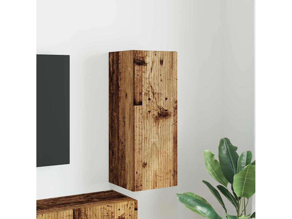 Vidaxl Armário De Tv De Parede 30 X 31 X 80 Cm Madeira Antiga