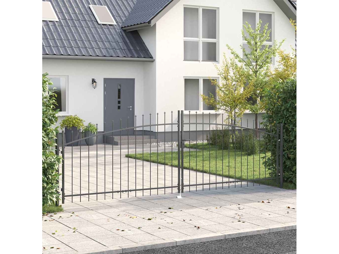 Vidaxl Portão Duplo Woerden 400 X 199,5 Cm Aço Cinzento Trancável
