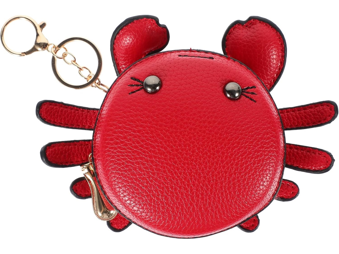 Porta-moedas Pequeno Em Couro Pu Vermelho, Porta-chaves Multifuncional, Armazenamento Para Moedas E Chaves.