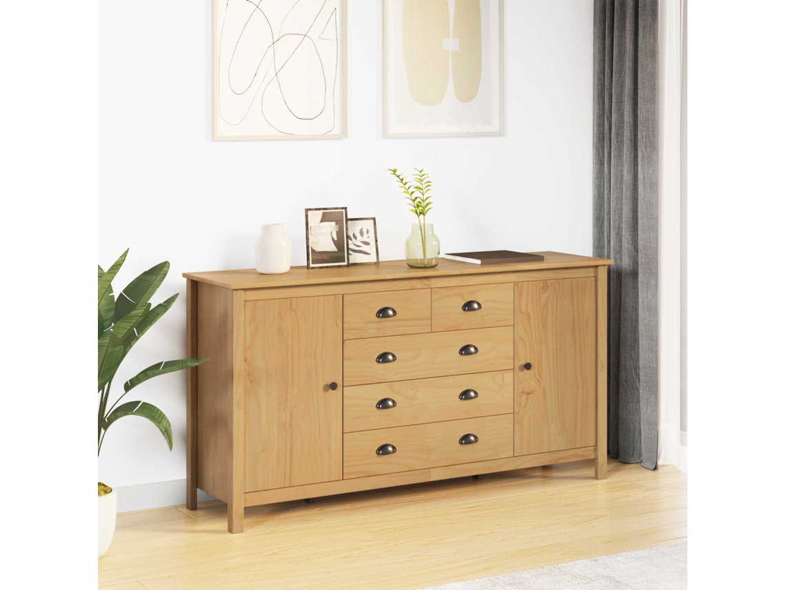 Vidaxl Buffet Hill Marrom Mel 154 X 40 X 80 Cm Madeira De Pinho Maciço