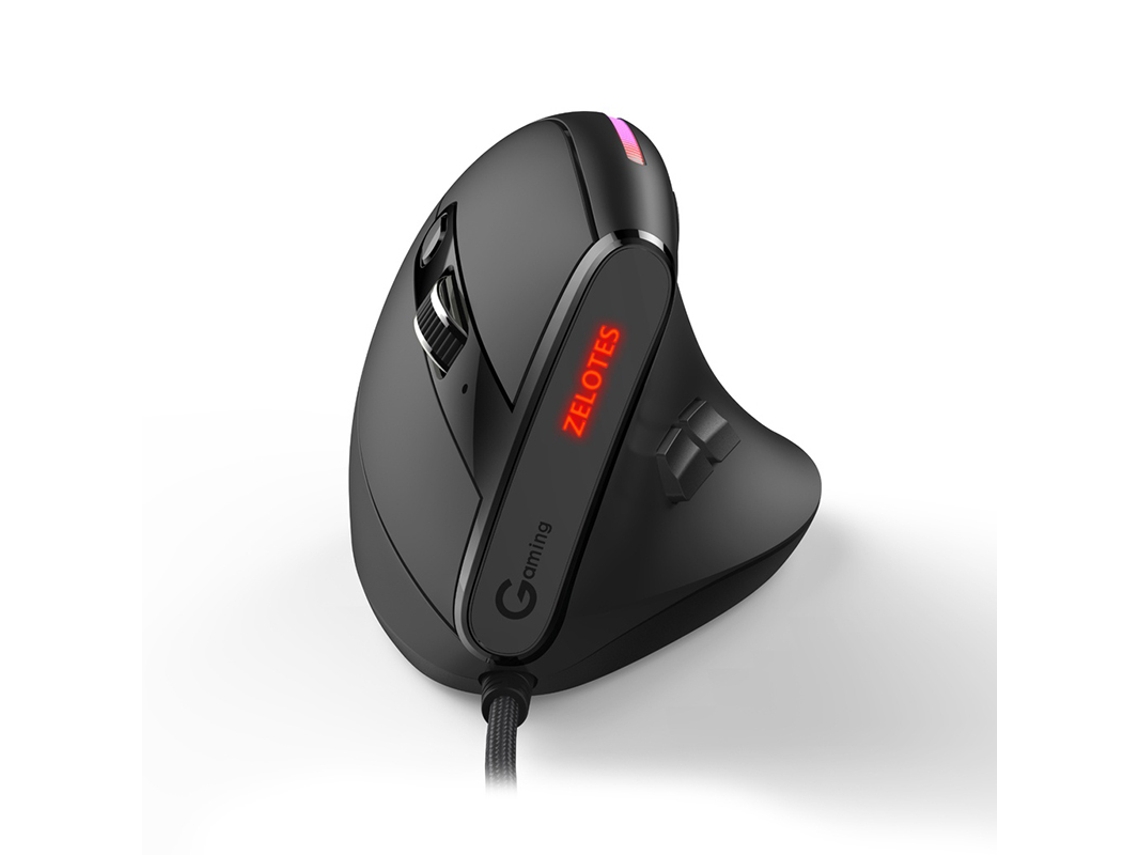 Mouse Gamer Com Fio, Iluminação Rgb, Design Ergonômico Vertical E 9 Botões Programáveis.
