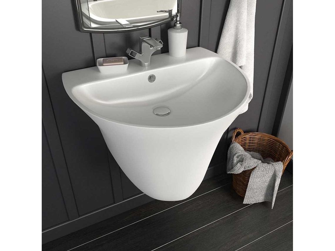 Vidaxl Lavabo Branco 56 X 48 X 42 Cm Cerâmica Vidrada